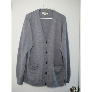 Goodthreads Men's Light Gray 100% Merino Wool Button Down Cardigan Size XL